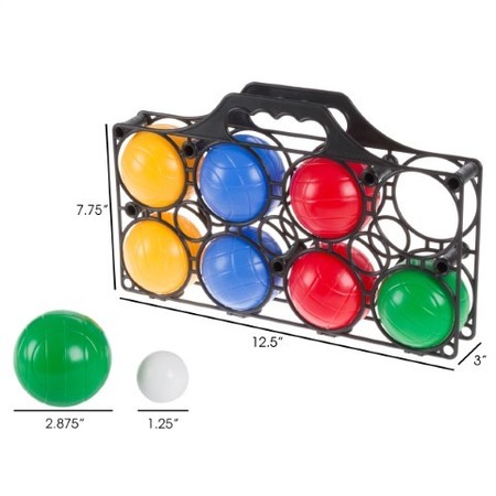 Toy Time Beginner 8 Colorful Bocce Balls Set, Pallino and Carrying Case, Outdoor Game, Kids, Adults, Family 892418DUY